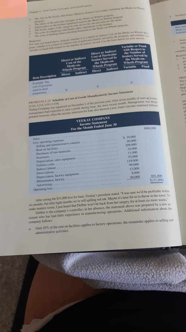 Classifications 55 Inventory balances at the beginning and end of June were