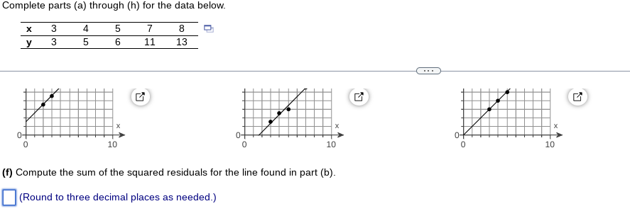 Complete parts (a) through (h) for the data below. X 3