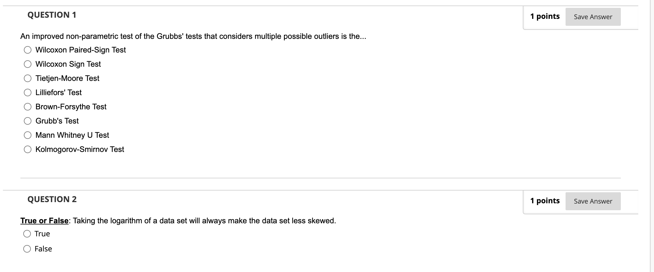 I need help with this statistics homework QUESTION 1 1 points Save