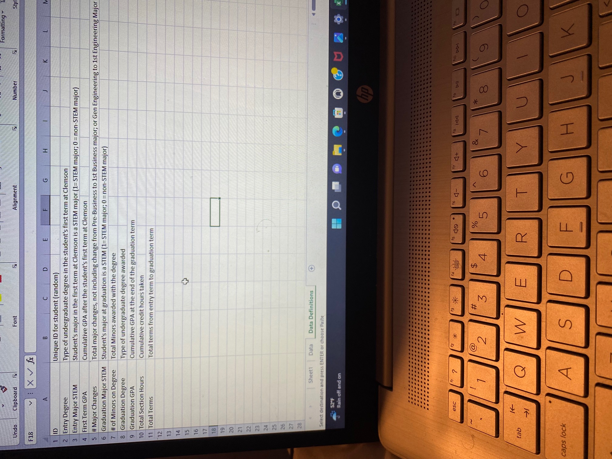 Formatting Font Number Sty Undo Clipboard Alignment F18 C D E