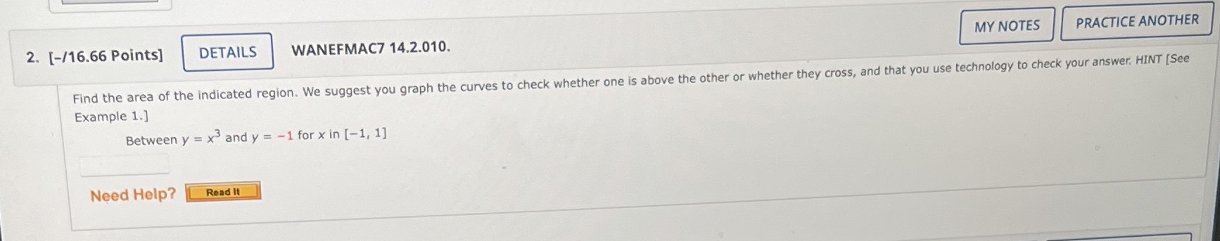  2. [-/16.66 Points] DETAILS WANEFMAC7 14.2.010. MY NOTES PRACTICE ANOTHER Find