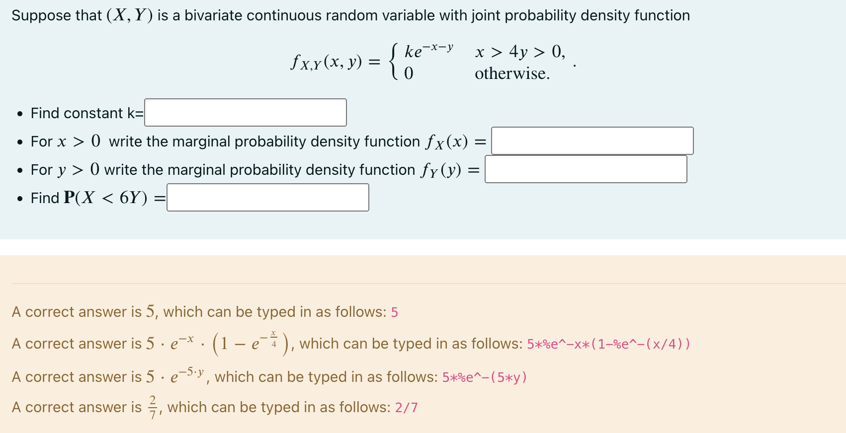  Suppose that (X, Y) is a bivariate continuous random variable with