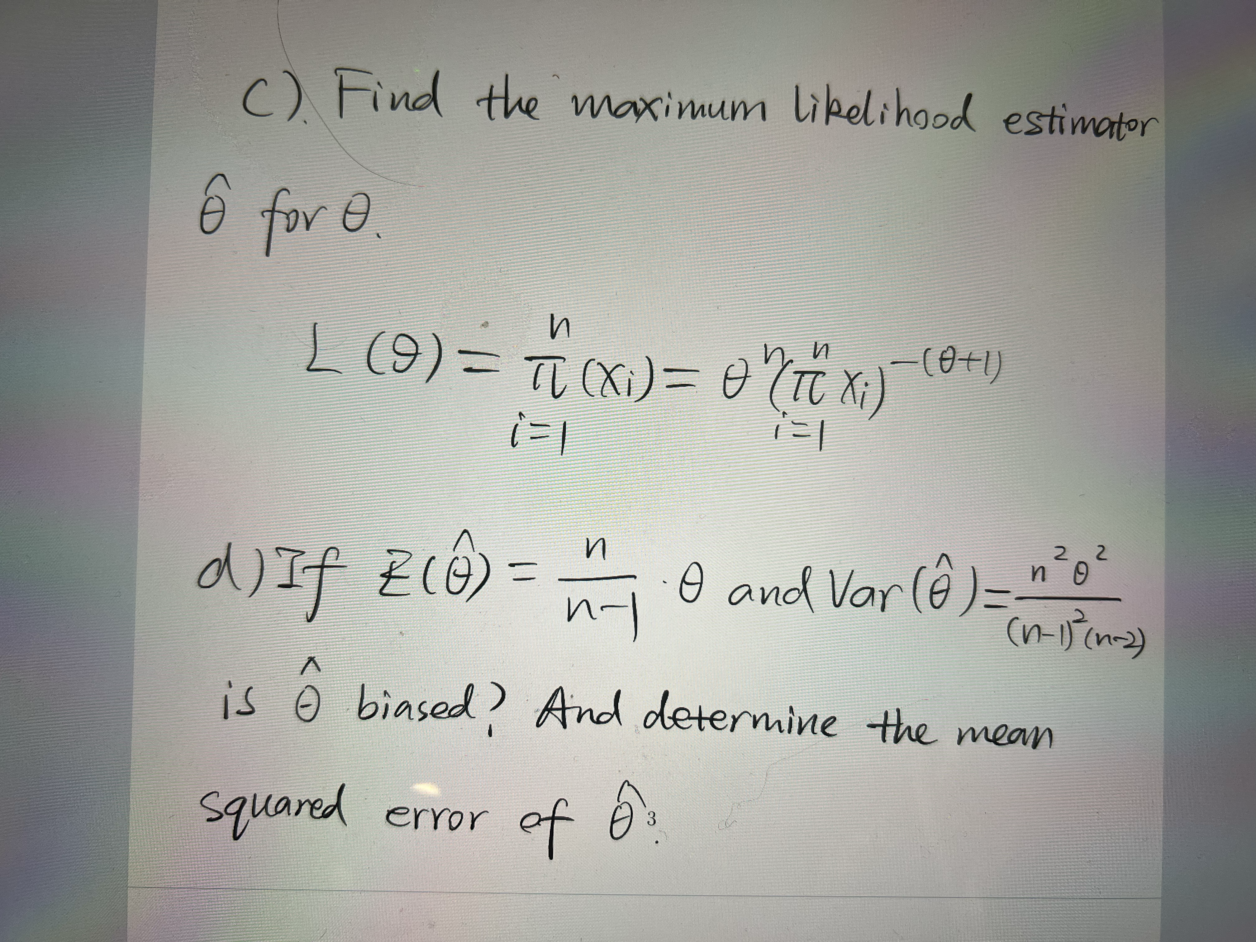  \fV Let X1, X2, ".. Xn be a random sample from