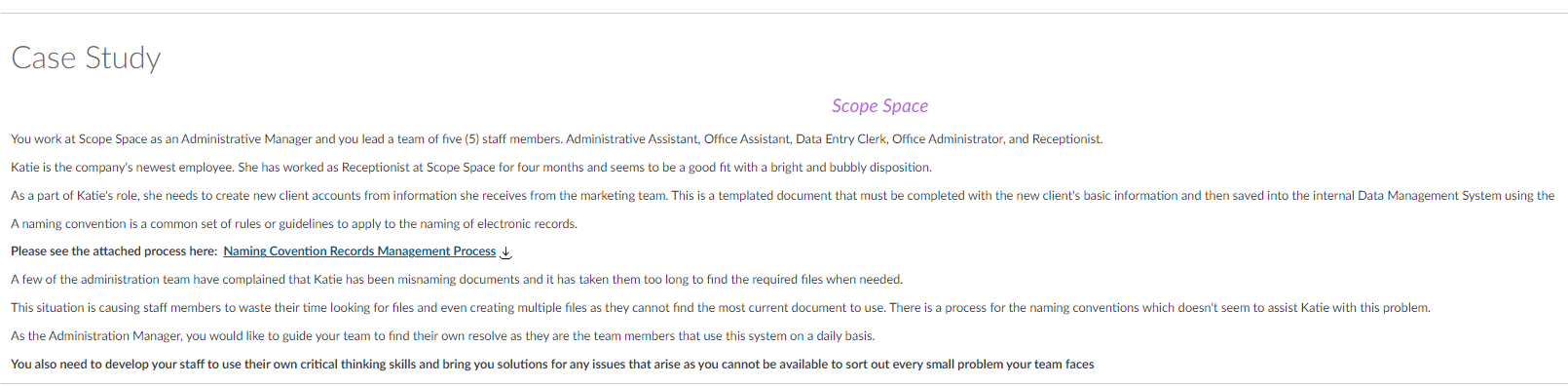 Naming Convention Policy & Procedure as it did not always come naturally