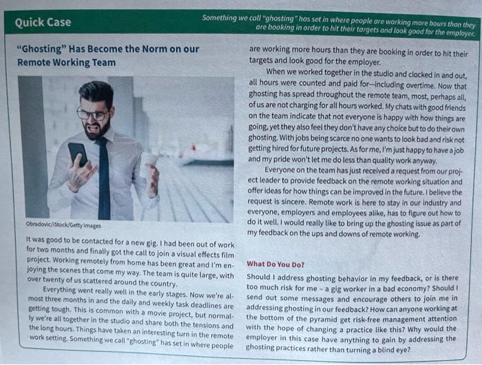 each question shoukd be answered in paragraphs Quick Case Something we call