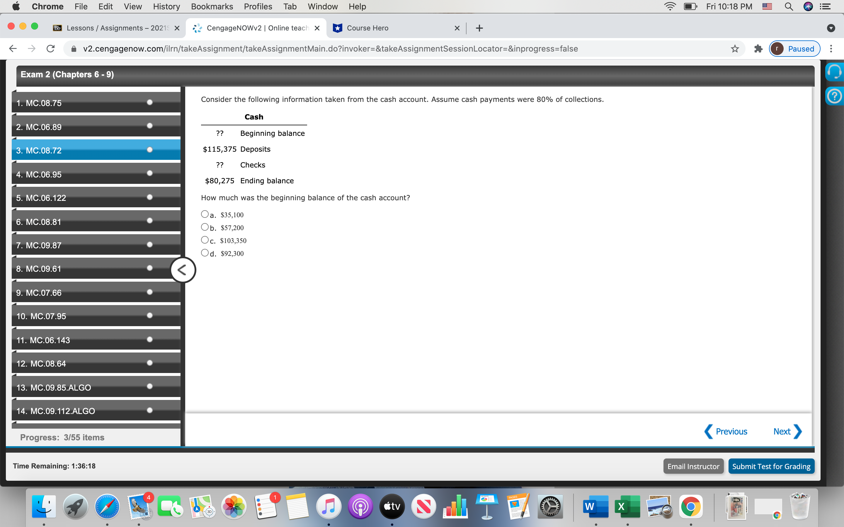Assignment (Chapter 6-9) Chrome File Edit View History Bookmarks Profiles Tab Window