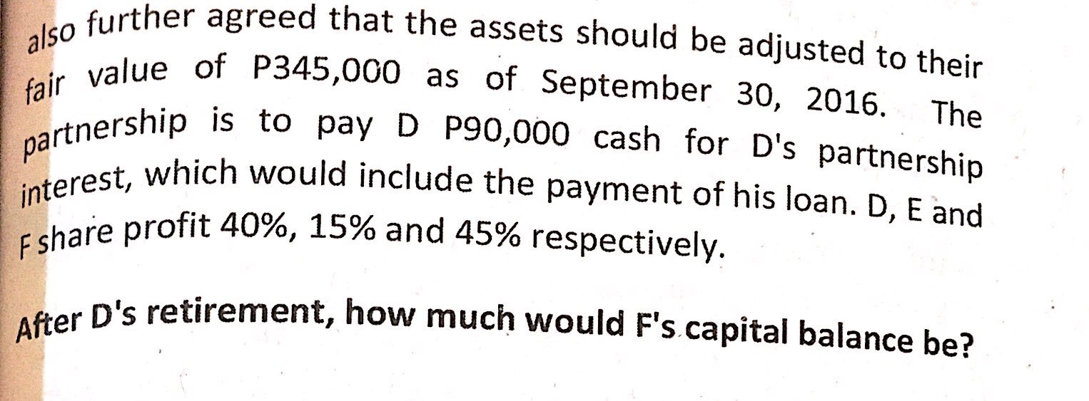 as a partner with a one-third interest in the capital and profits