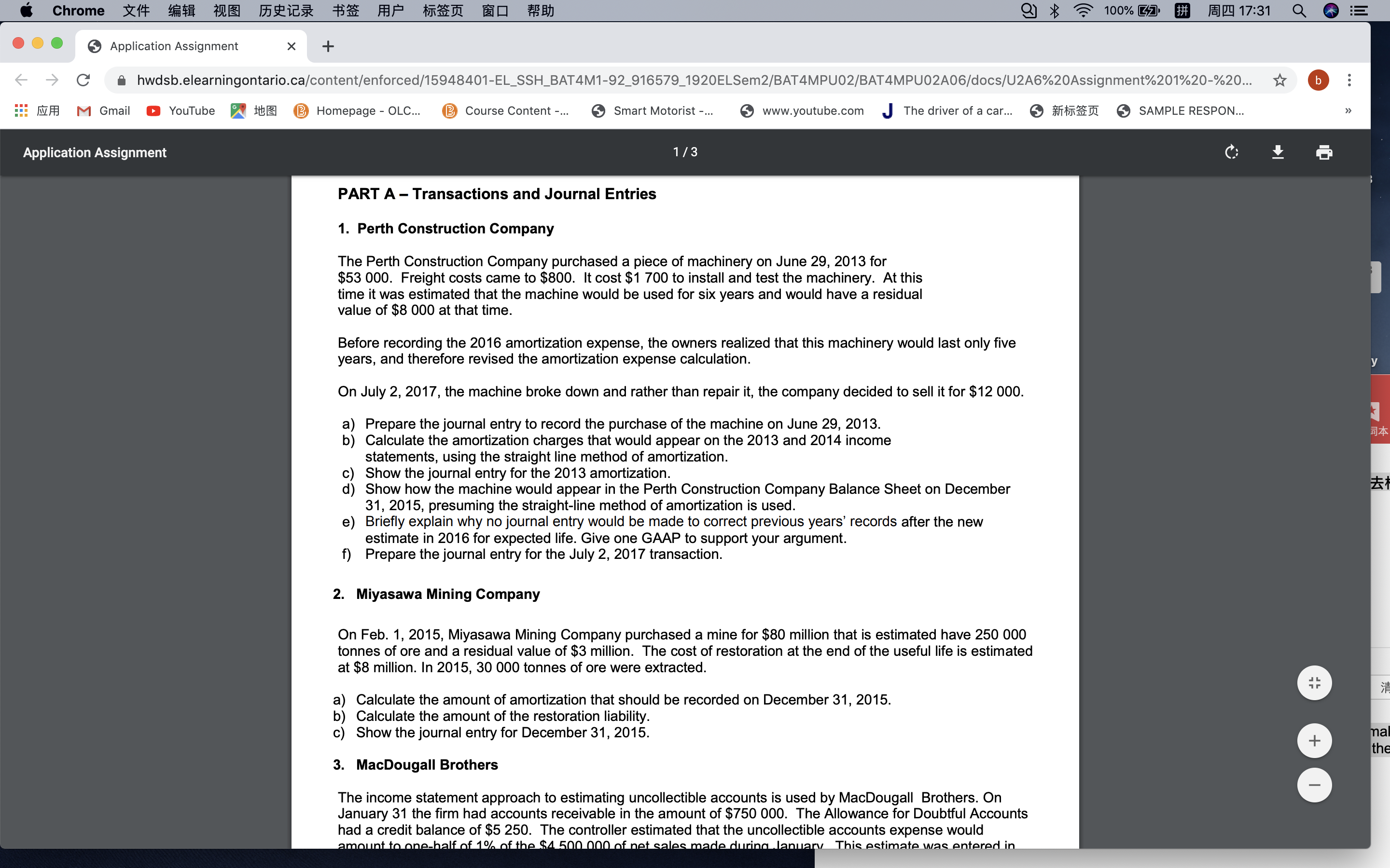 could you please help me . O . 6 Application Assignment X