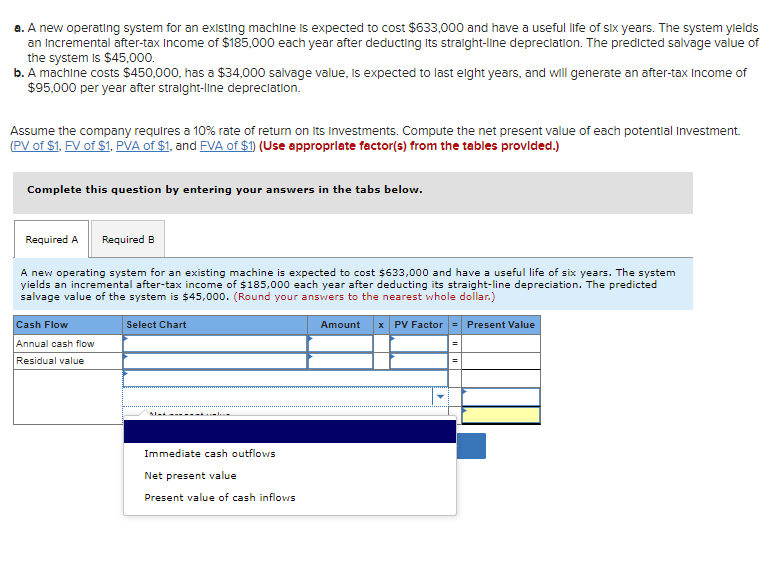 its straight-line depreciation. The predicted salvage value of the system Is $45,000.