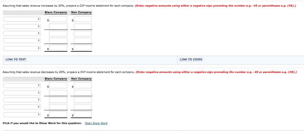 Problem 19-05A a1-a3, b1, c-d The following CVP income statements are available
