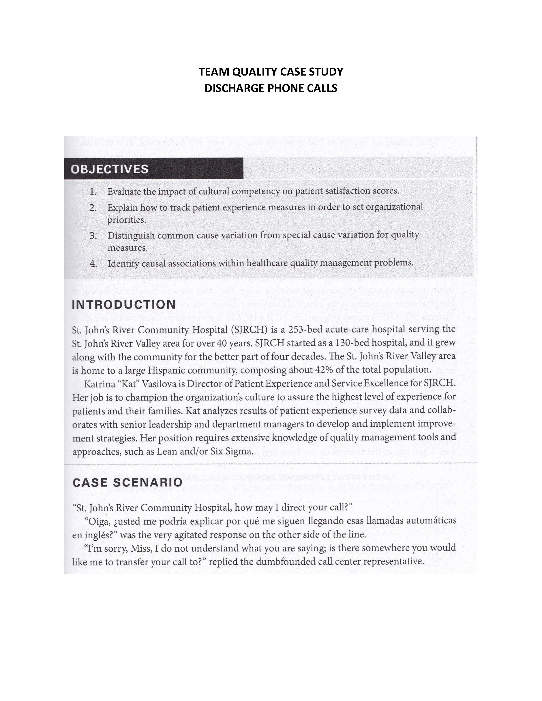 Provide a thorough summary of the case study TEAM QUALITY CASE STUDY