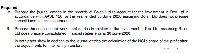 Please provide answer for the question below Required A. Prepare the journal