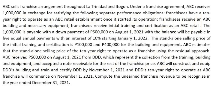 help How to solve these problems4. ABC sells franchise arrangement throughout La