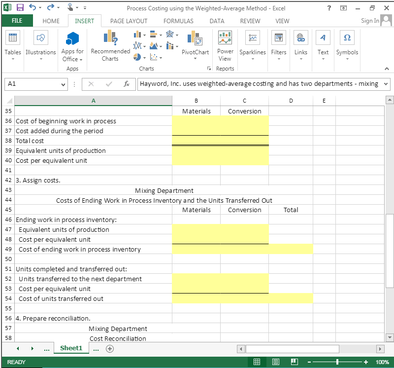 per equivalent unit using the weighted-average method.Assign costs to units using the