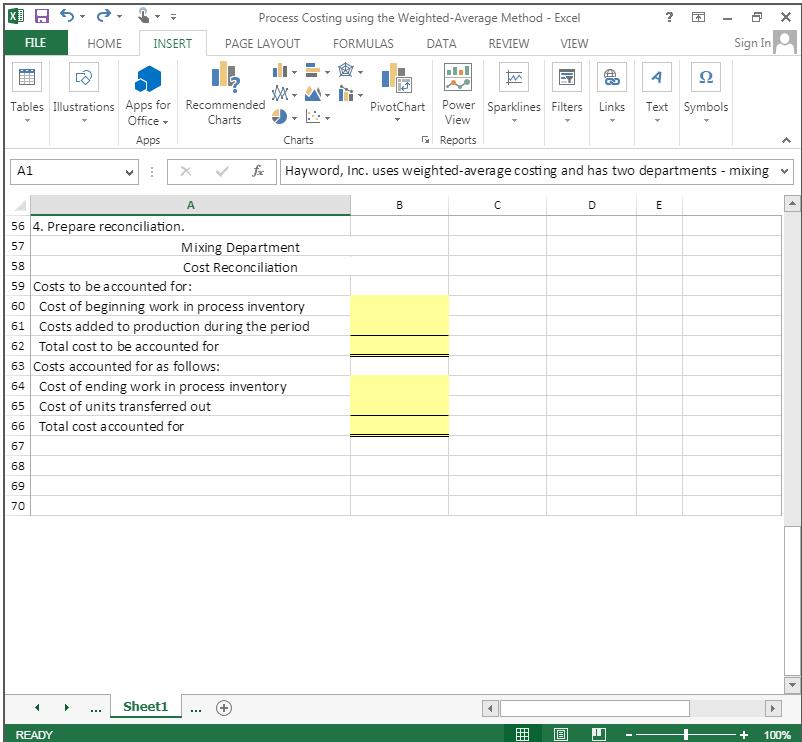 weighted-average method.Prepare a cost reconciliation report. You helped me with a previous