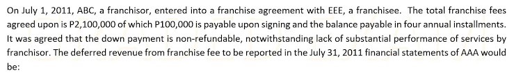 for satisfying the following separate performance obligations: franchisees have a ten- year