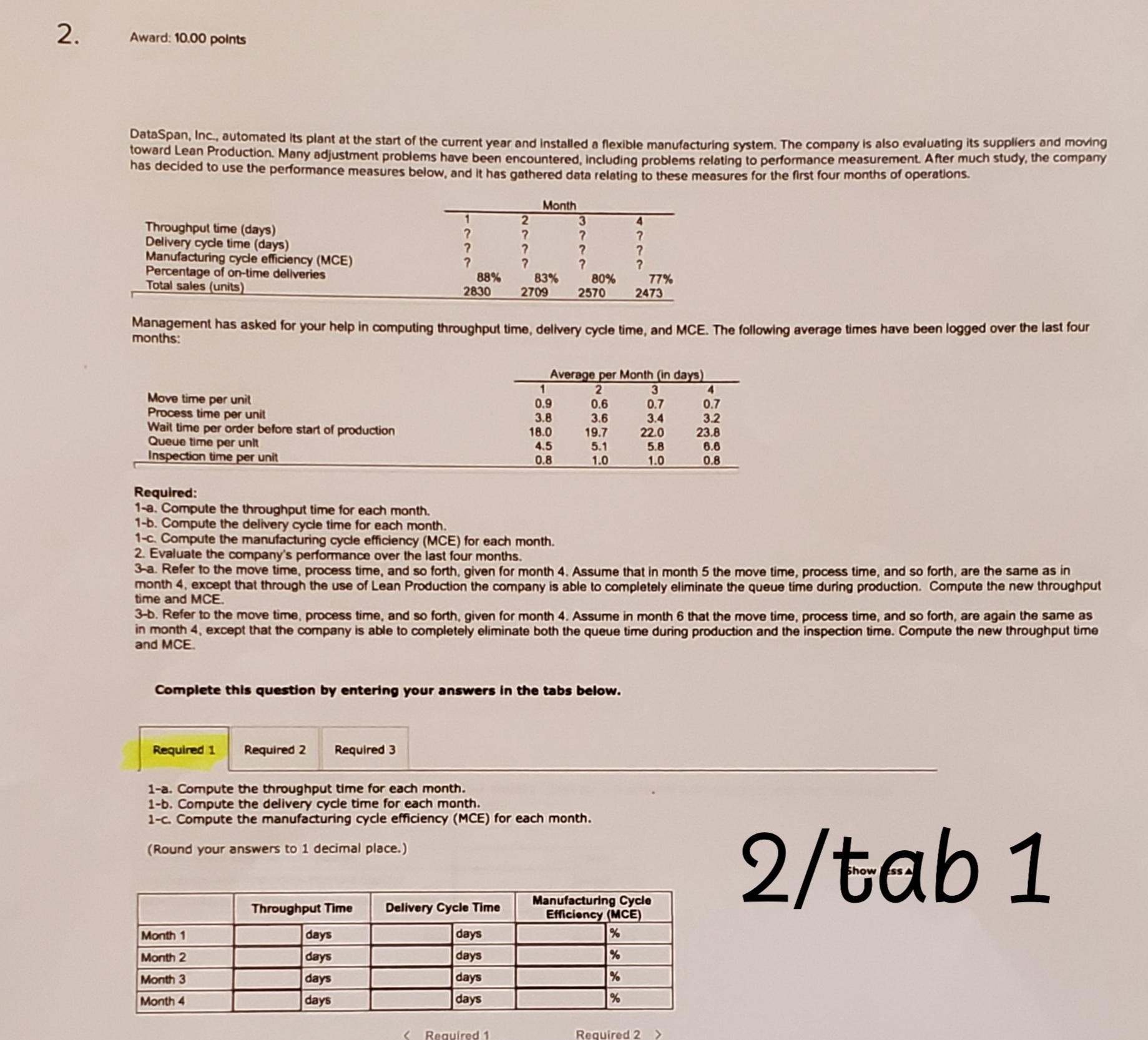 hello - I need help with the required questions. 2. Award: 10.00