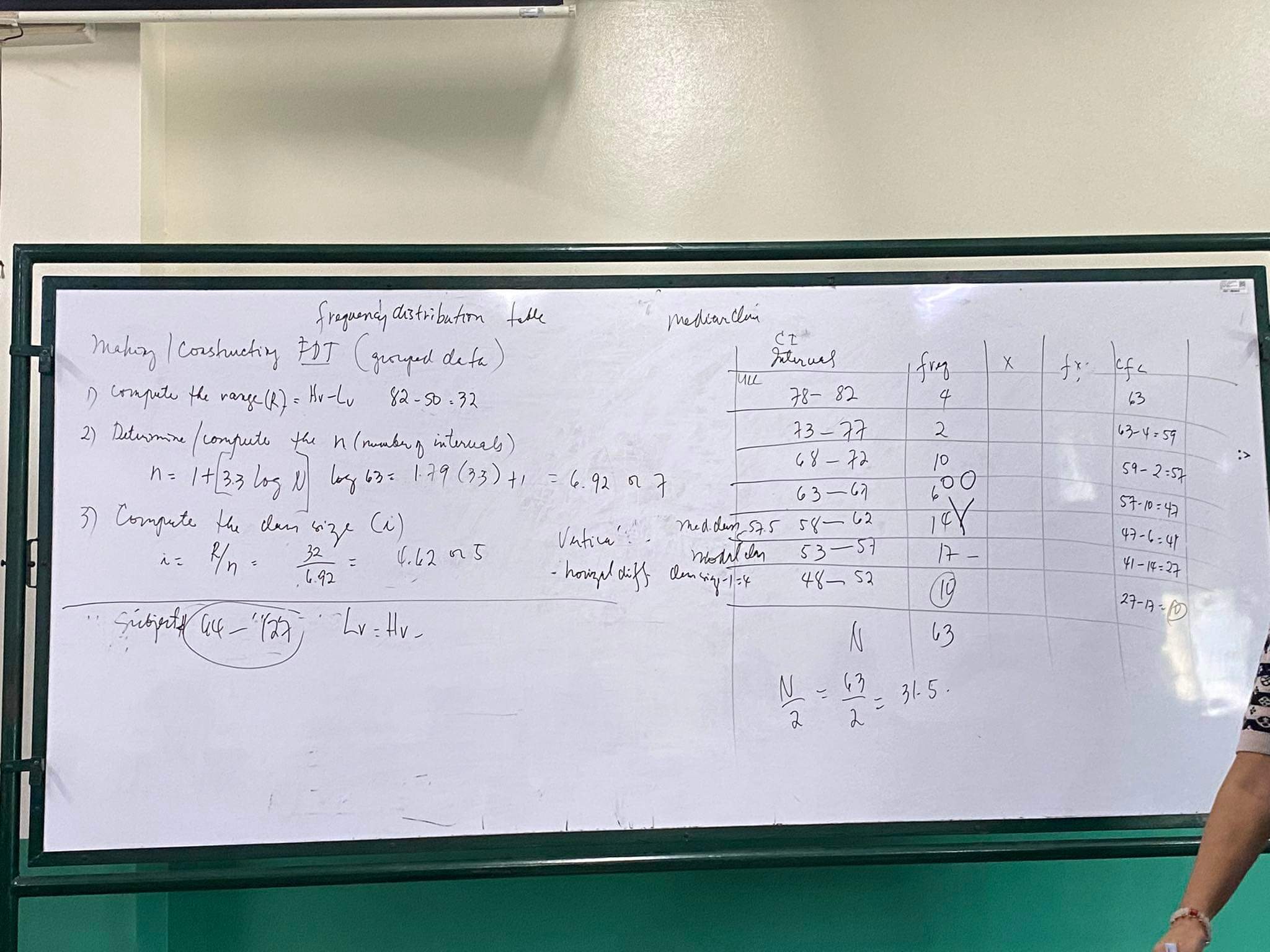  frequency distribution table mahon / Constructing FDT ( grouped data )