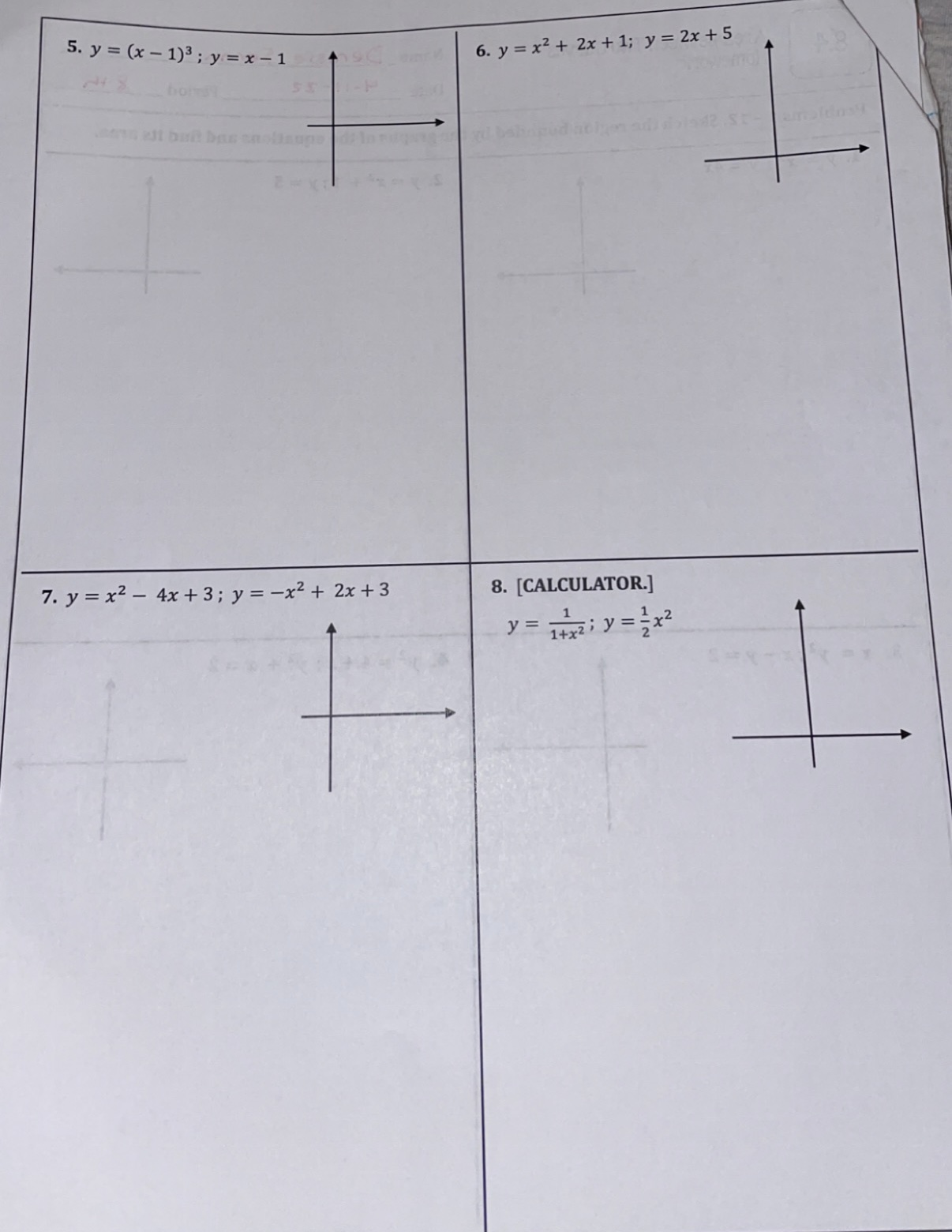 of the equations and find its area. 1. y = x2; y