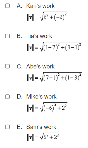 O C. (5,-11) O D. (13,13)10 A V B O X 0