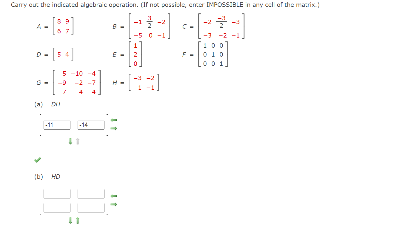 IMPOSSIBLE in any cell of the matrix.) CB SS. CD" It Perform