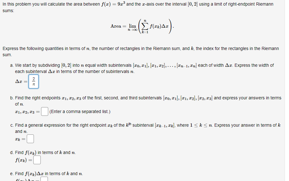  In this problem you will calculate the area between f(x) =
