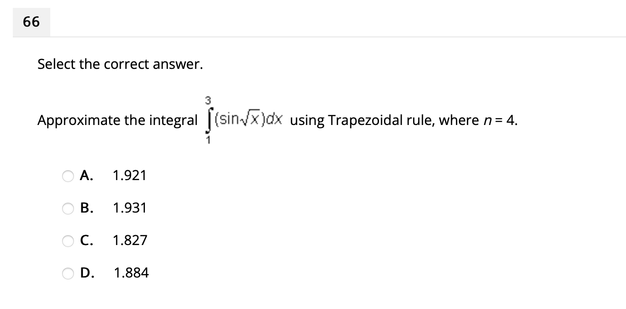 of integration that should be used to solve the integral stexdx .