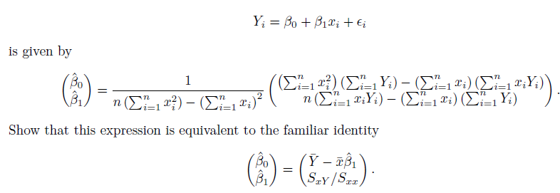 is given by 1 n ELI n (Etl Y) Show that this