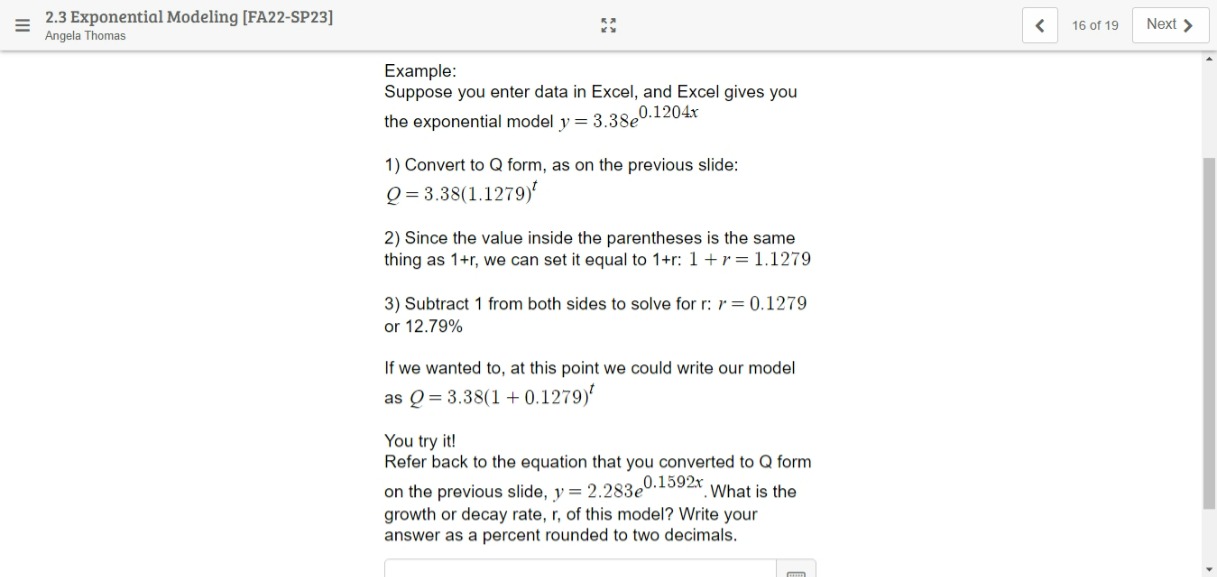 form to Q form As we saw on the previous slide, when