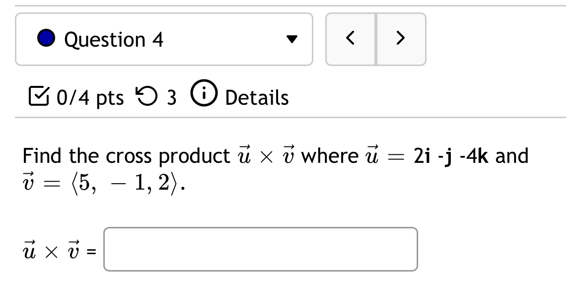 pts 5 3 0 Details Let a = (5, 4, 1) and