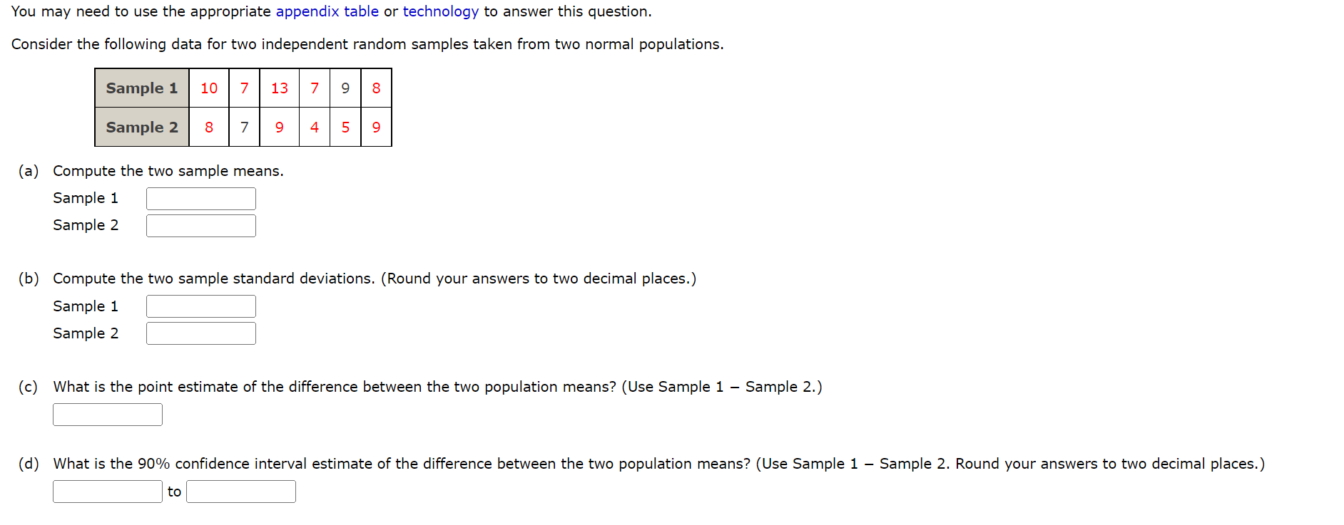 6.2 You may need to use the appropriate appendix table or technology