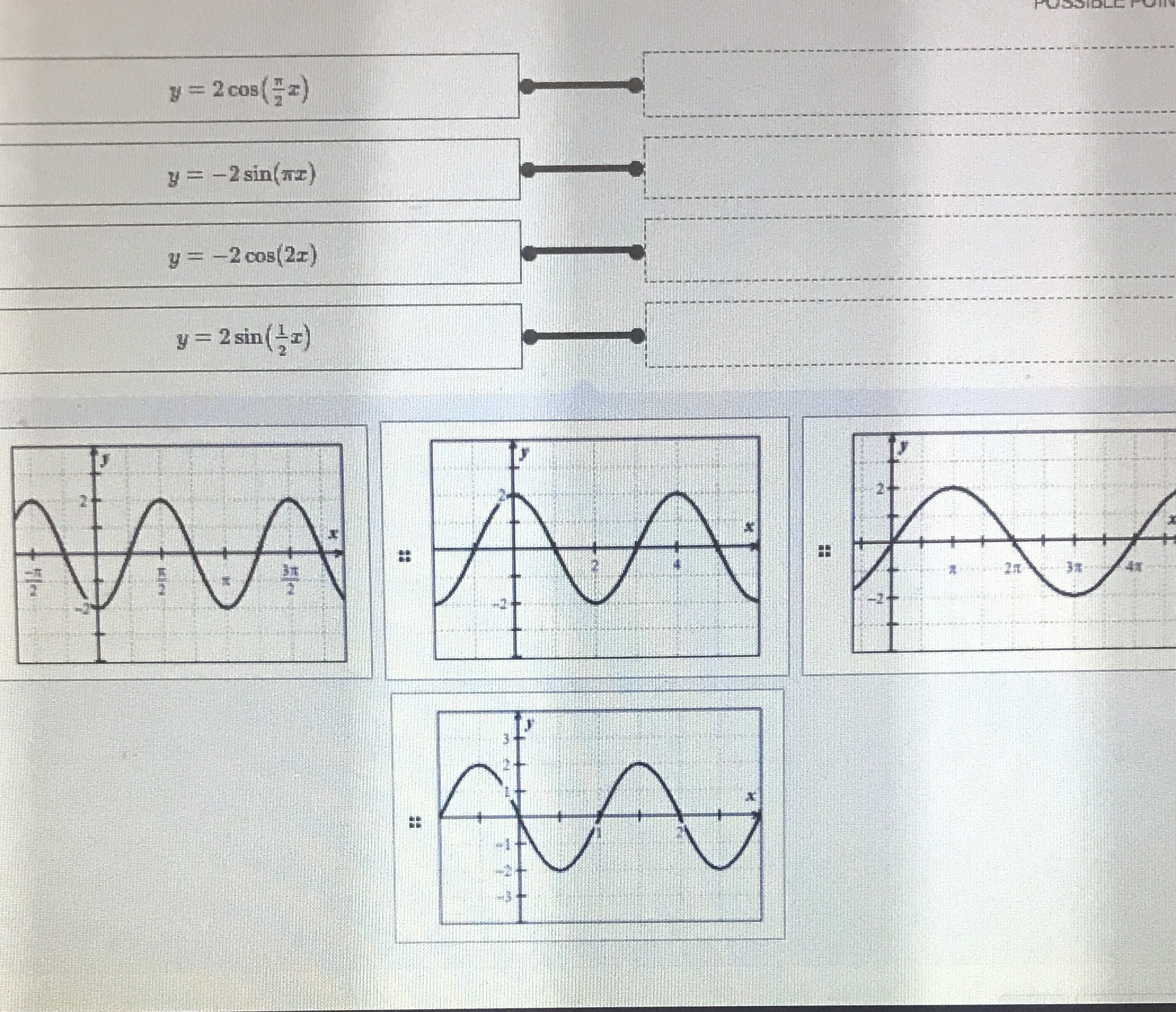 Can anyone help? y = 2 cos(#2) y = -2 sin(NI) y
