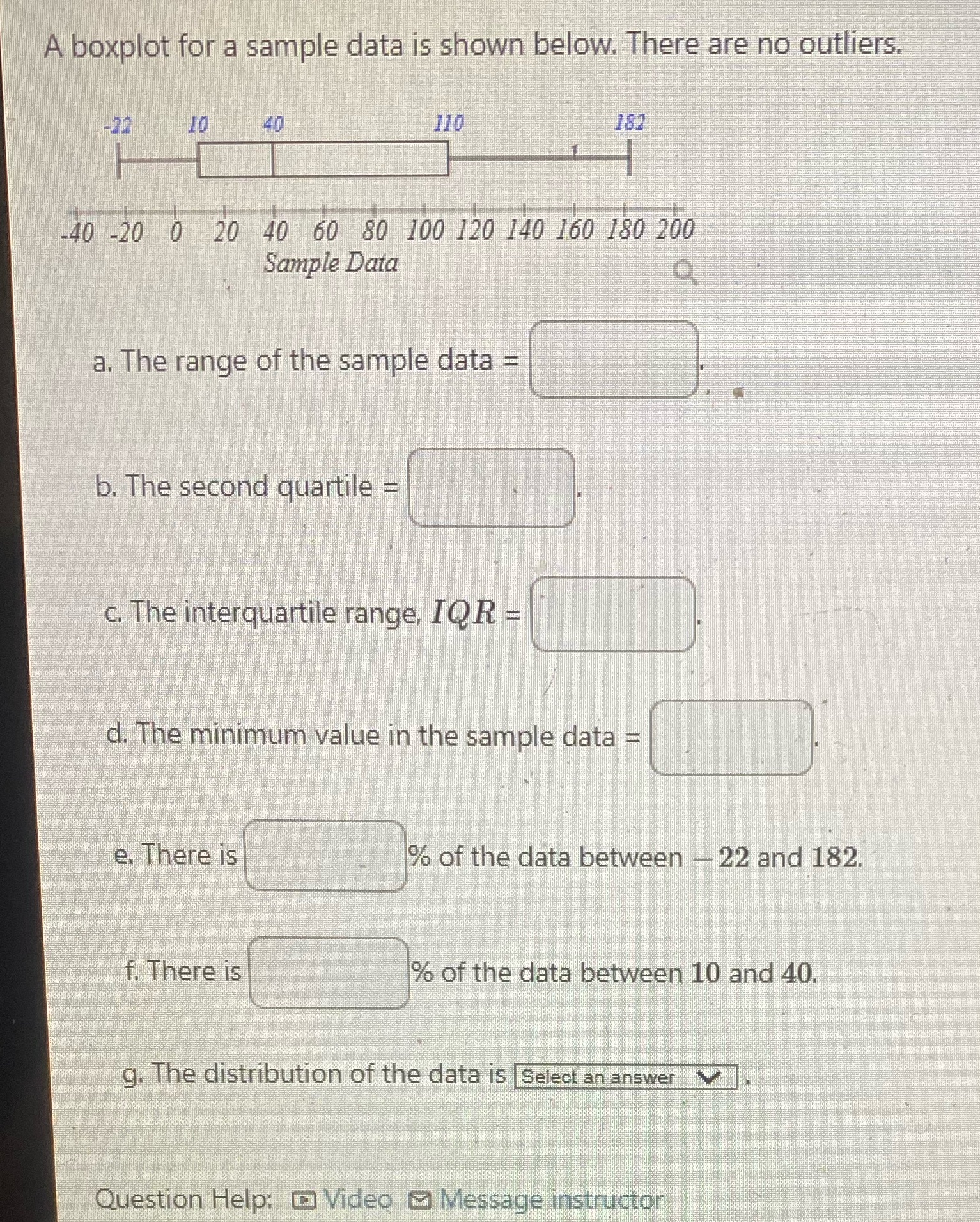 Please give exact right answers please and thanks A boxplot for a