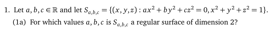 1. Let a, b, c GIR and let Sab c = {(x,y,z)