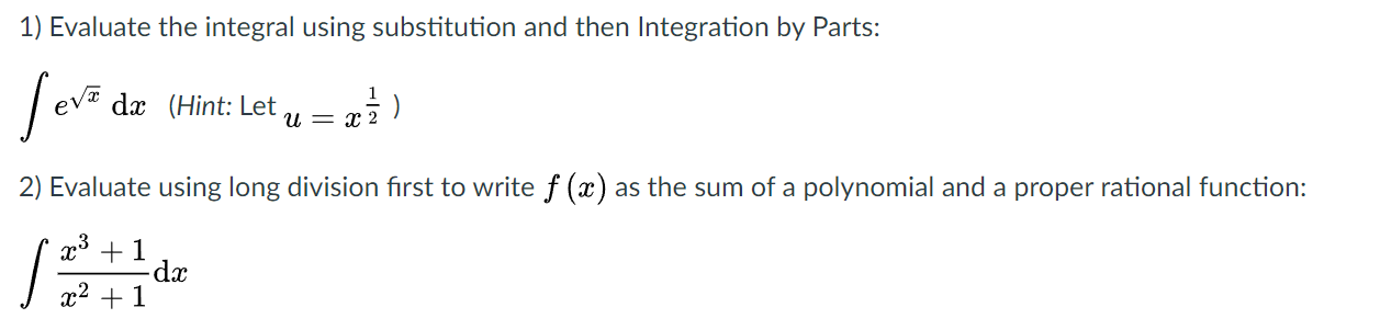 Please help with practice example problem 1 and 2. 1) Evaluate the