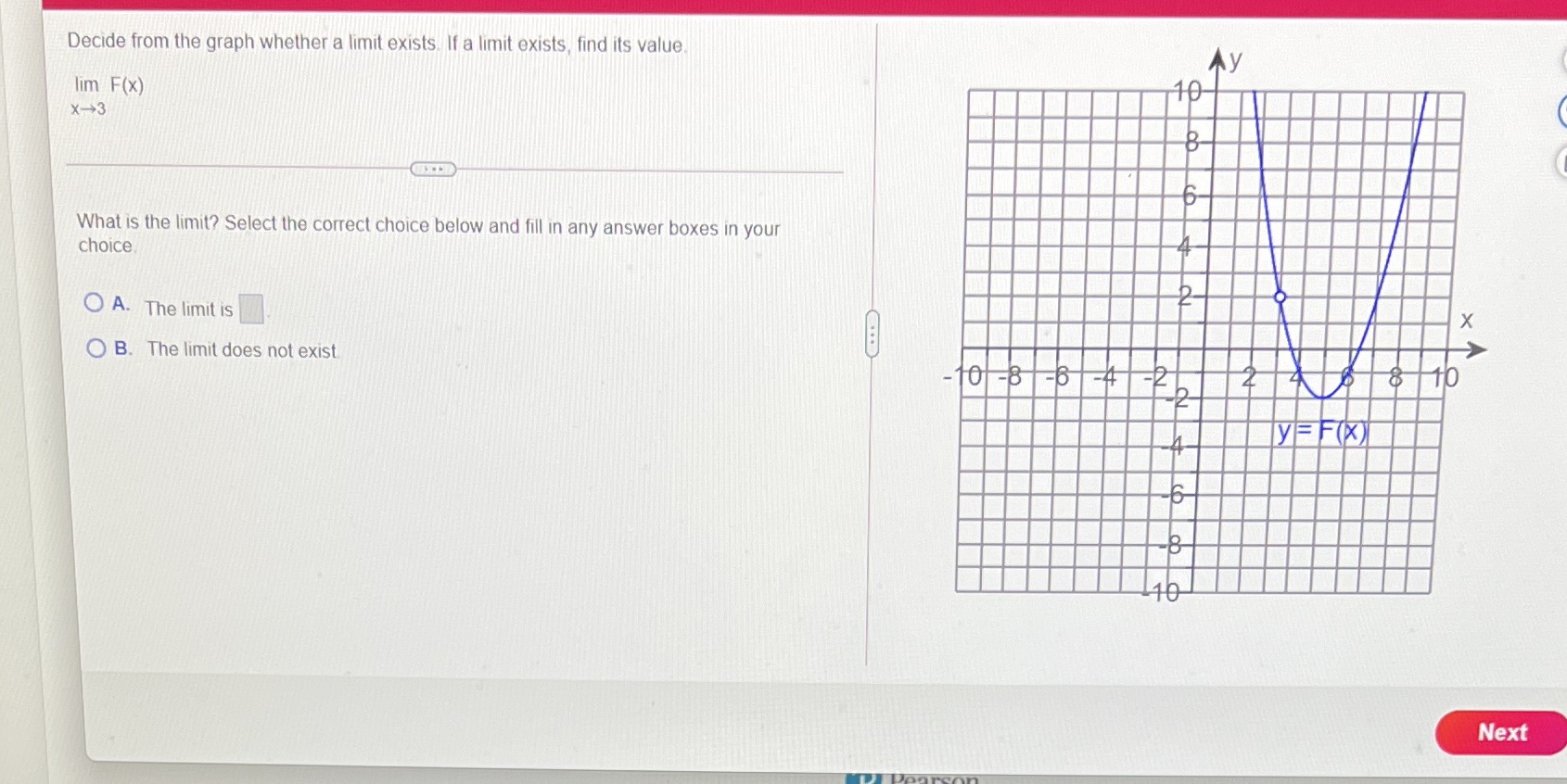  Decide from the graph whether a limit exists. If a limit
