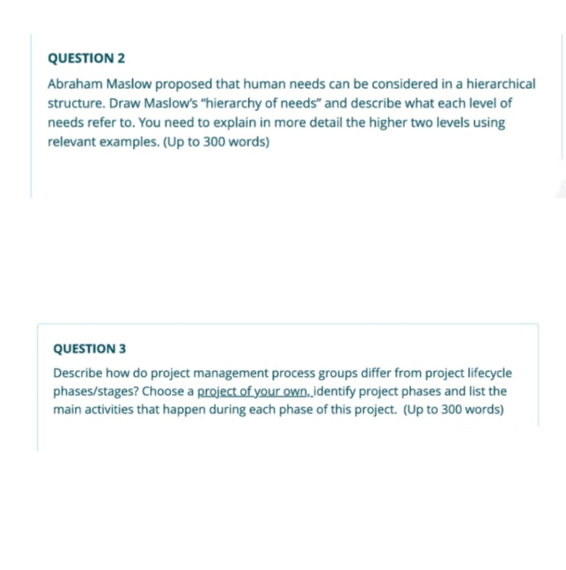 Please help me with this question. Thanks QUESTION 2 Abraham Maslow proposed