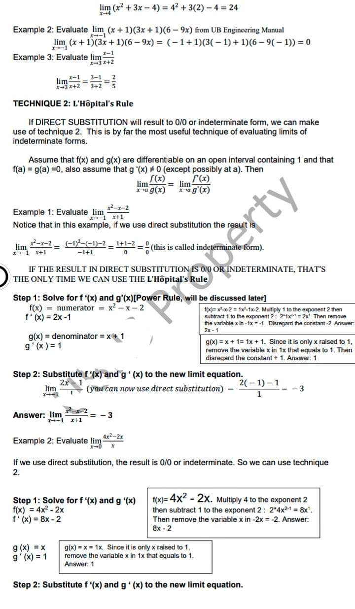 Evaluate the limits of the following functions and Explain on how to