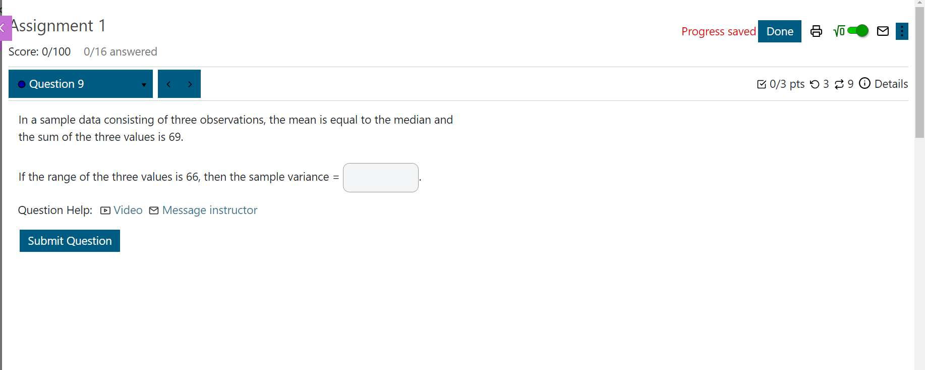 in the sample data = e. There is % of the data