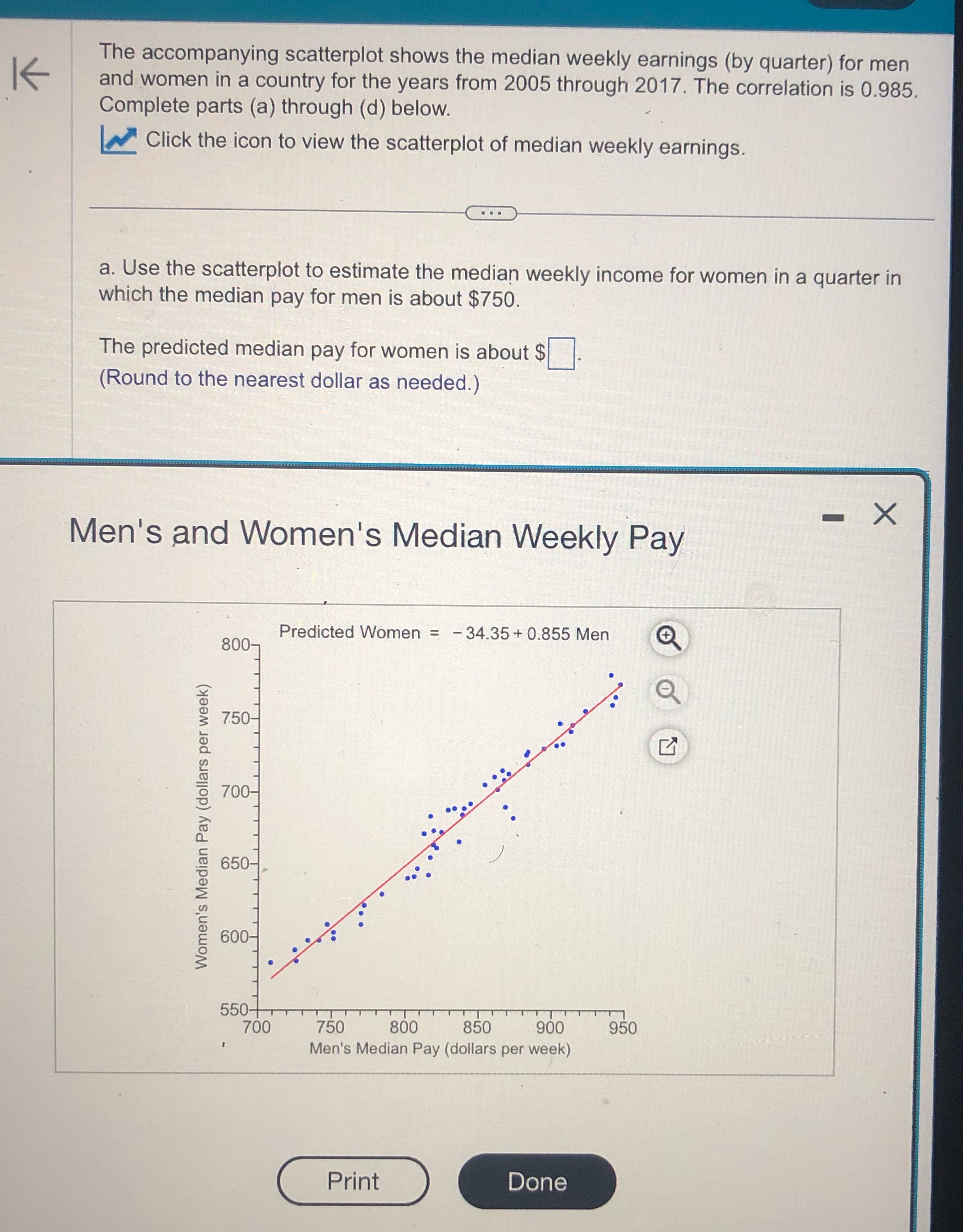 What's the answer for question A The accompanying scatterplot shows the median