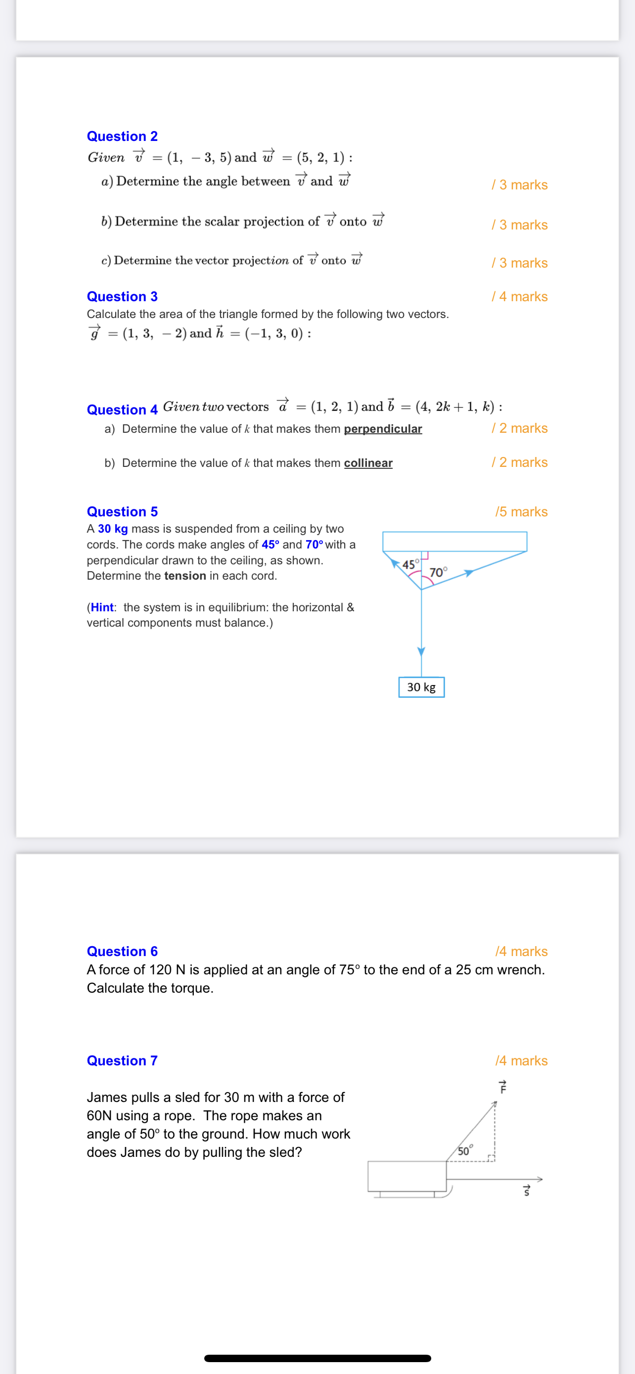 PLEASE ANSWER WITH ORGANIZED AND DETAILED SOLUTIONS!! Question 2 Given 3' =(1,