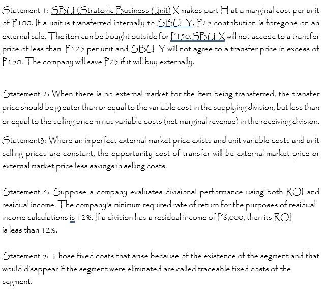 Multiple Choice :Choose the best possible answer. Please be guided by the