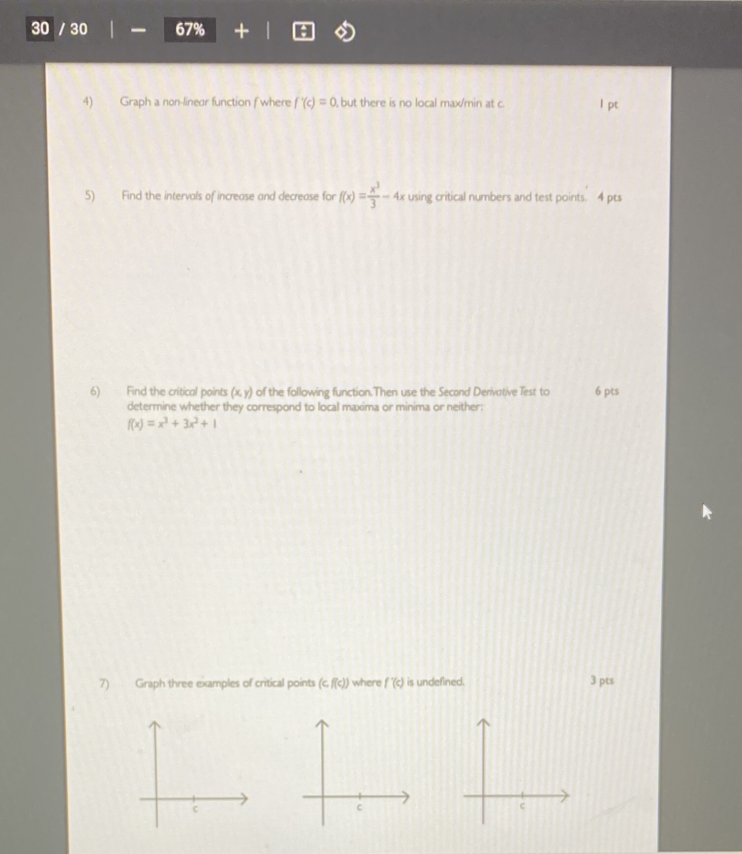 30 / 30 67% + H 4 ) Graph a non-linear