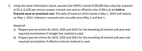 fiscal period is the same as the calendar period. SMC-A bonds Was