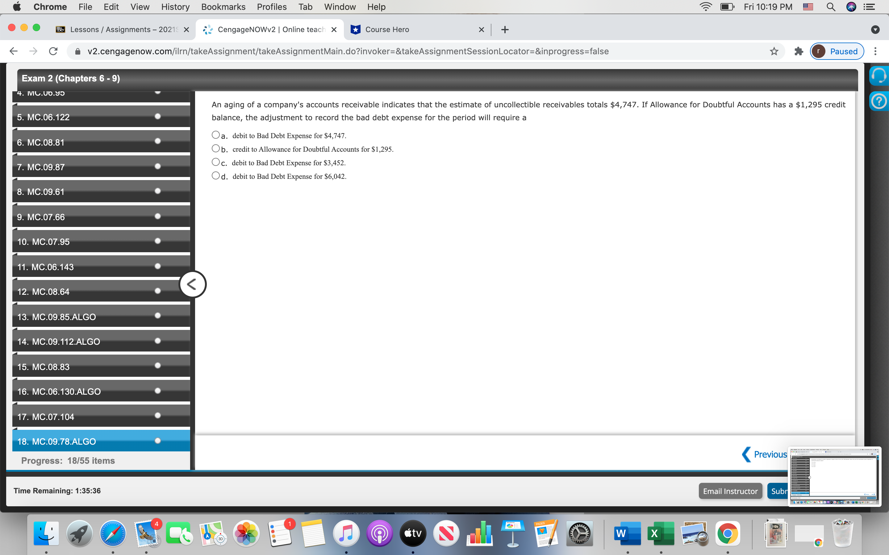 Chapter (6-9) Assignment Chrome File Edit View History Bookmarks Profiles Tab Window