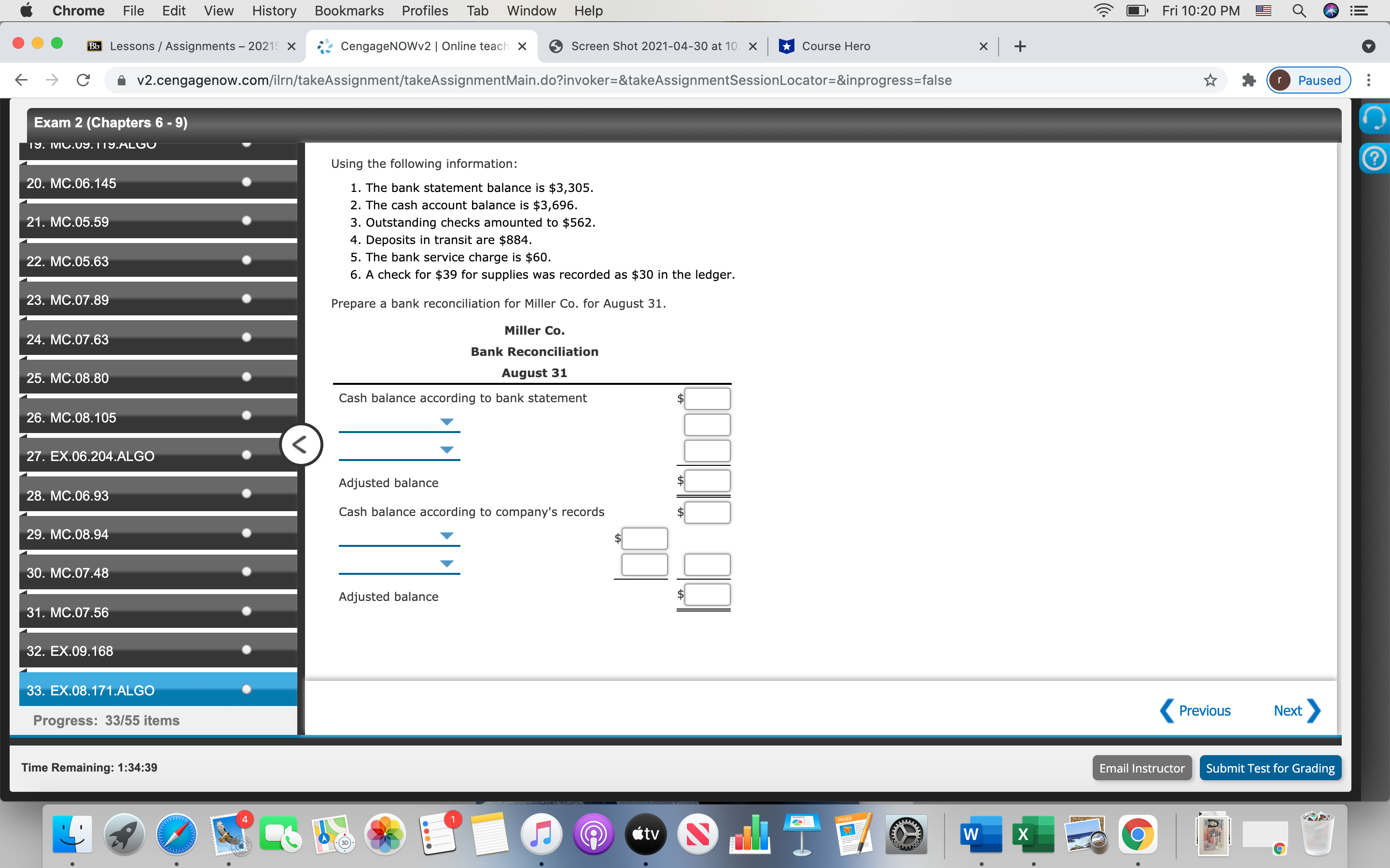 of a company's accounts receivable indicates that the estimate of uncollectible receivables