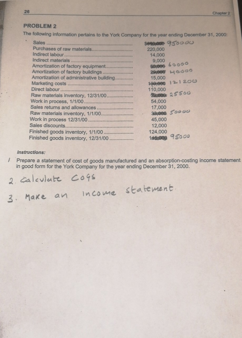 26 Chapter 2 PROBLEM 2 The following information pertains to the