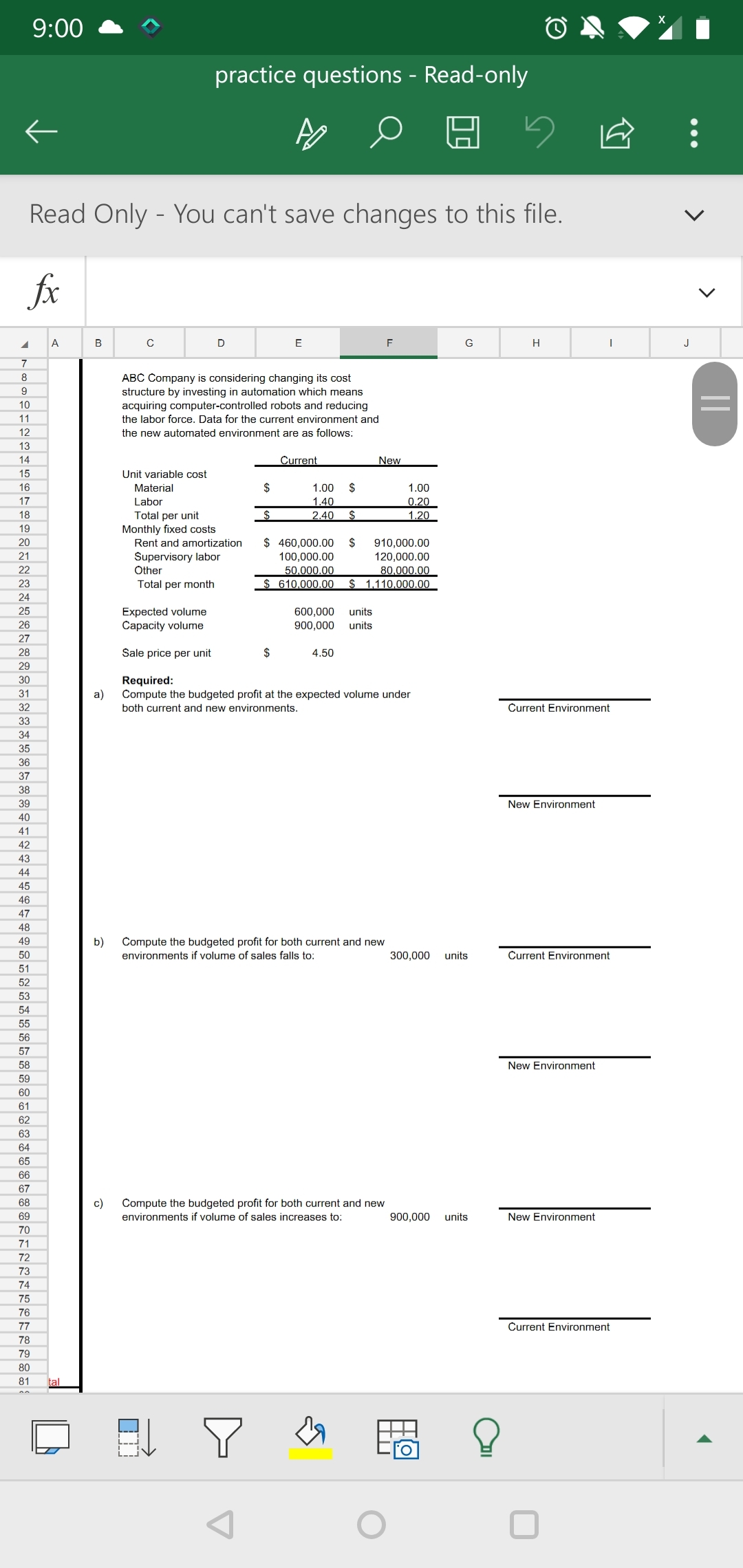 Someone help me with these problems 9:00 practice questions - Read-only OHE