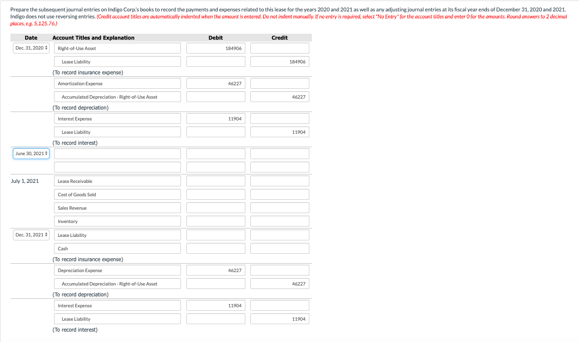 Attempt in Progress Indigo Corp., which uses IFRS, signs a 4-year, non-cancellable