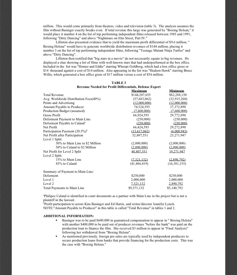 analysis and relevant costing, are integral to the widely publicized case of